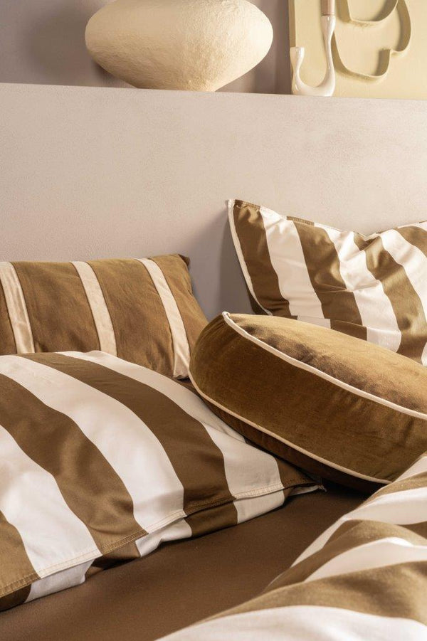 Essenza Dekbedovertrek Minte Stripe Slate Brown-Vanilla