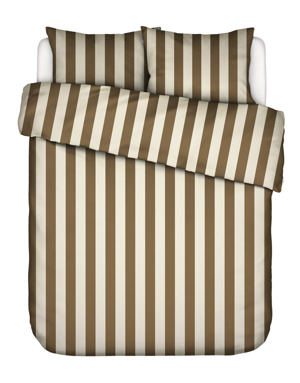 Essenza Dekbedovertrek Minte Stripe Slate Brown-Vanilla