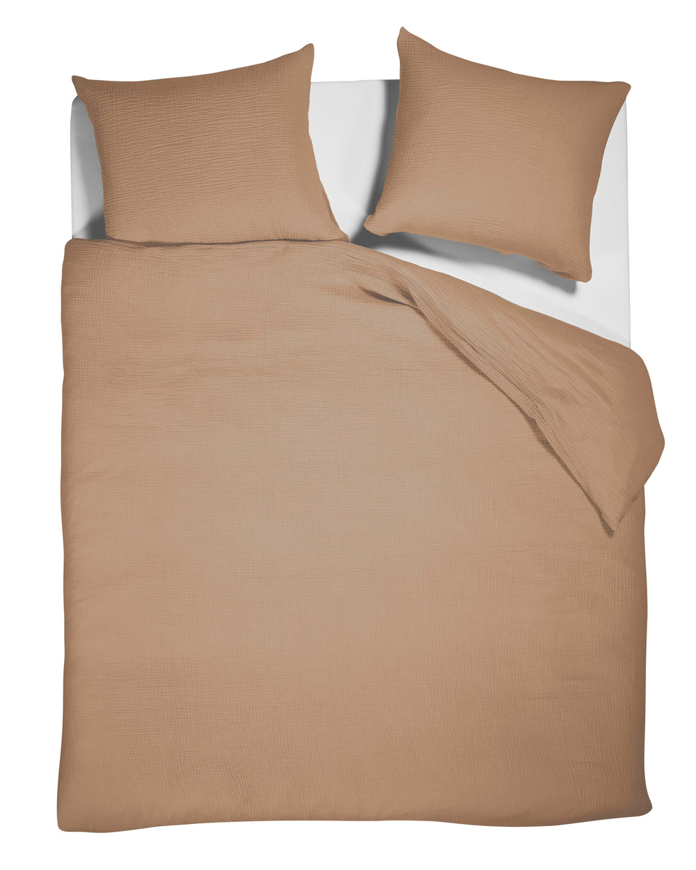 Linolux Dekbedovertrek Mousseline Light Brown- koel en zacht slapen