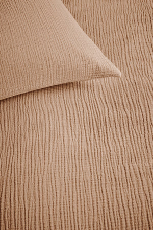 Linolux Dekbedovertrek Mousseline Light Brown- koel en zacht slapen