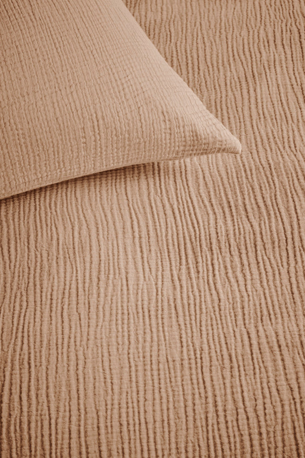 Linolux Dekbedovertrek Mousseline Light Brown- koel en zacht slapen