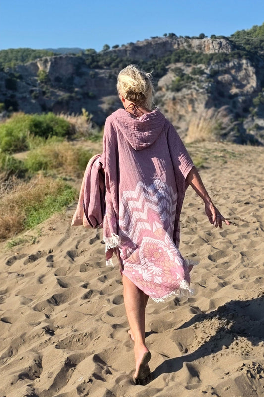 Zusenzomer poncho Reza Bordeaux