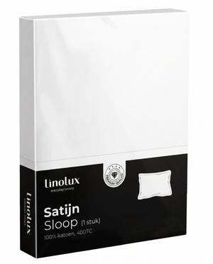 Linolux Kussensloop 400 count Satijn White Oxford