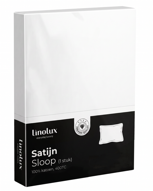 Linolux Kussensloop 400 count Satijn White Oxford