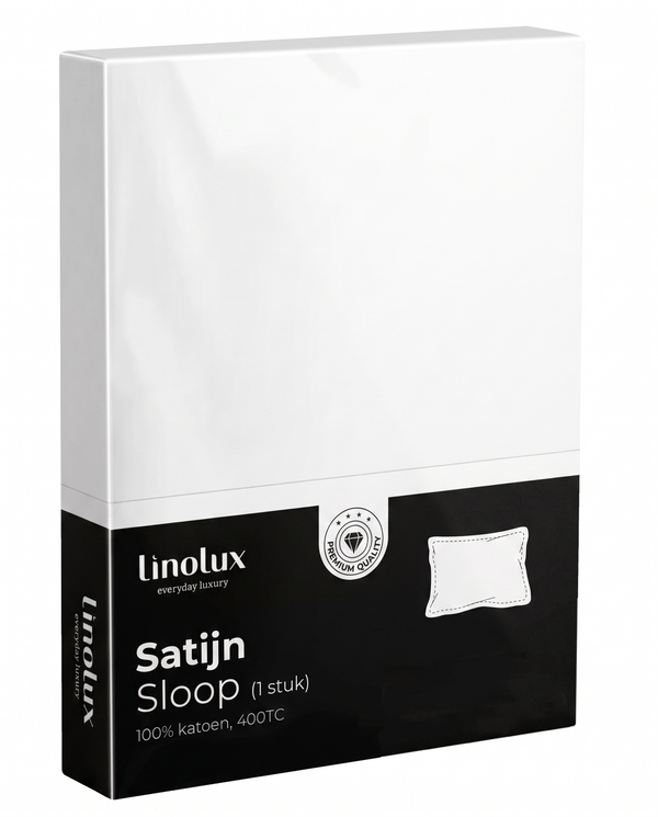 Linolux Kussensloop 400 count Satijn White Oxford