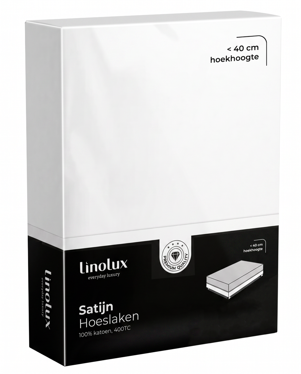 Linolux Hoeslaken satijn 400 count White