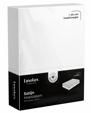 Linolux Hoeslaken satijn 400 count White