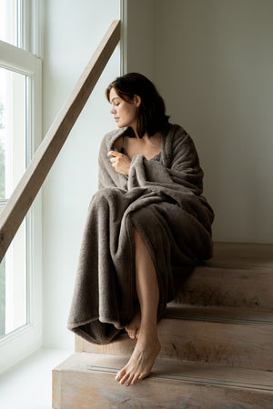 Plaid Linolux Rabbit Fur Taupe