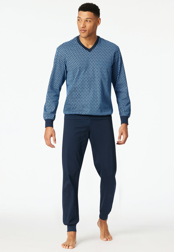 Schiesser Pyjama 181162 Blauw