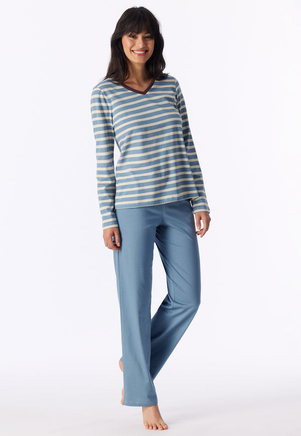 Schiesser Dames Pyjama 181756 Blue