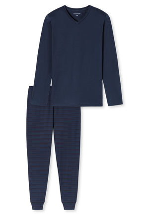 Schiesser Heren Pyjama 181922 Deep Sea Blue