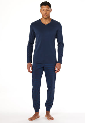 Schiesser Heren Pyjama 181922 Deep Sea Blue