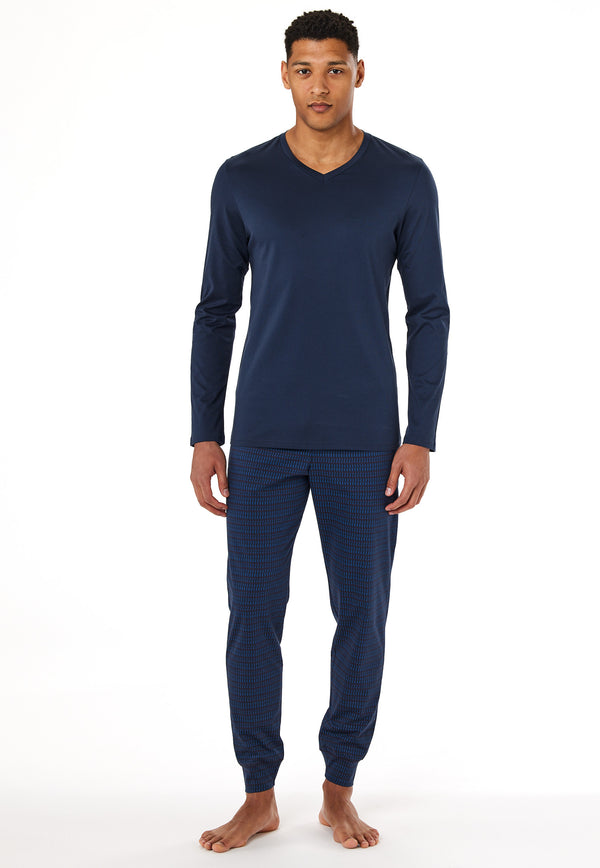 Schiesser Heren Pyjama 181922 Deep Sea Blue