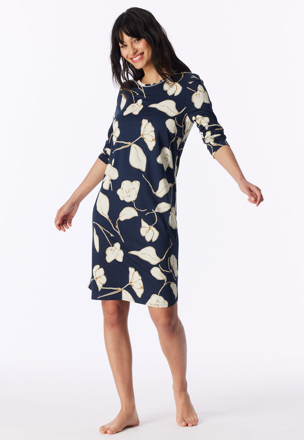 Schiesser Dames Nachthemd 182018 Blauw