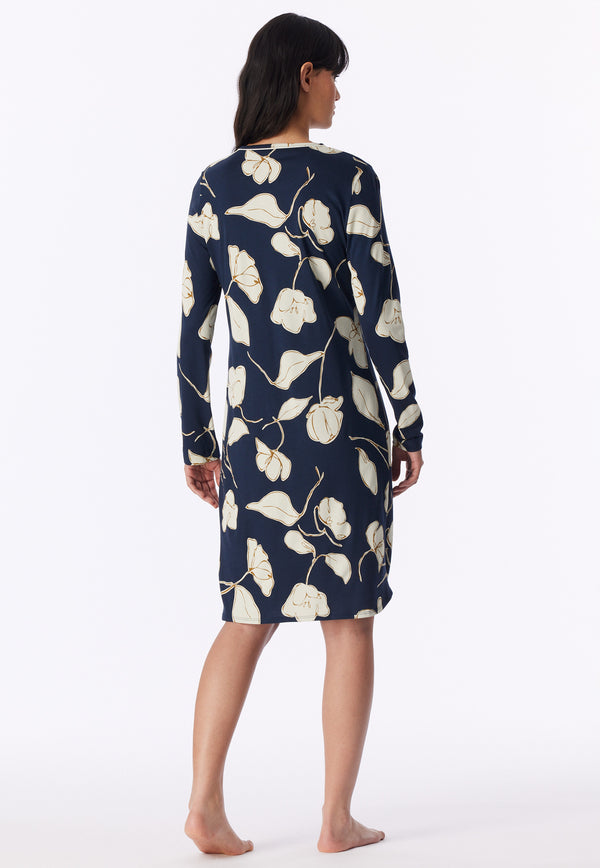 Schiesser Dames Nachthemd 182018 Blauw