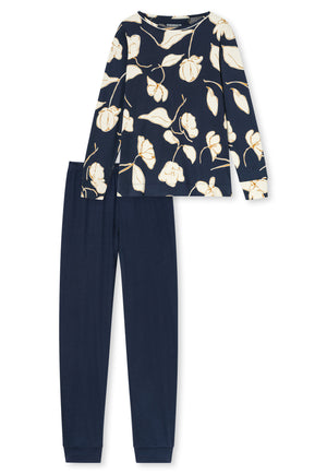 Schiesser Dames Pyjama 182019 Blauw