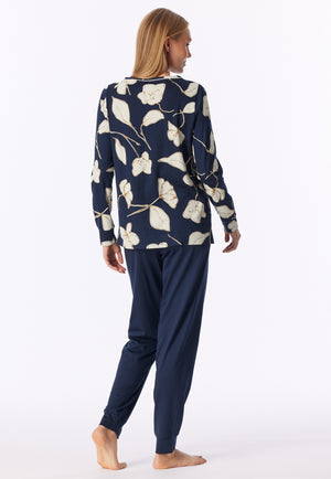 Schiesser Dames Pyjama 182019 Blauw