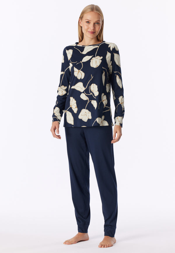 Schiesser Dames Pyjama 182019 Blauw