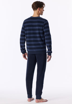 Schiesser Heren Pyjama 183940 Navy - badstof