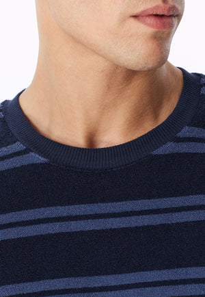 Schiesser Heren Pyjama 183940 Navy - badstof