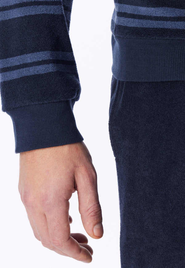 Schiesser Heren Pyjama 183940 Navy - badstof