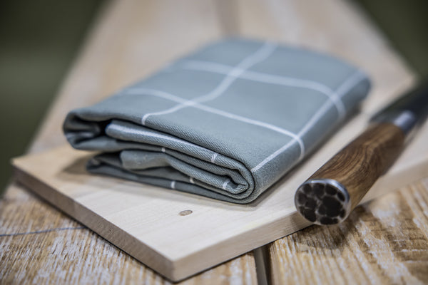 Jorzolino Theedoek Grote Ruit Grey Blue 65x65