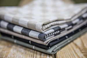 Jorzolino Theedoek Kleine Ruit Grey 65x65