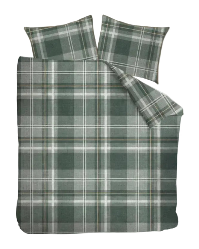 Riviera Maison Dekbedovertrek Tartan Check Green