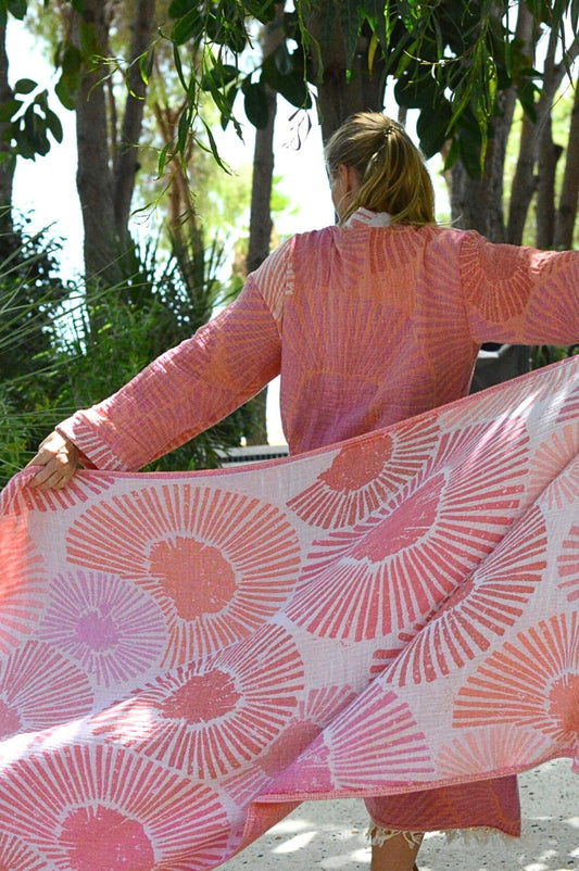 Hamamdoek Zusenzomer Alya Pink/Oranje