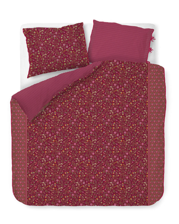 Pip Studio Dekbedovertrek Flora Bangalore Dark Pink - Brushed Twill katoen