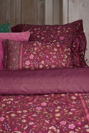 Pip Studio Dekbedovertrek Flora Bangalore Dark Pink - Brushed Twill katoen