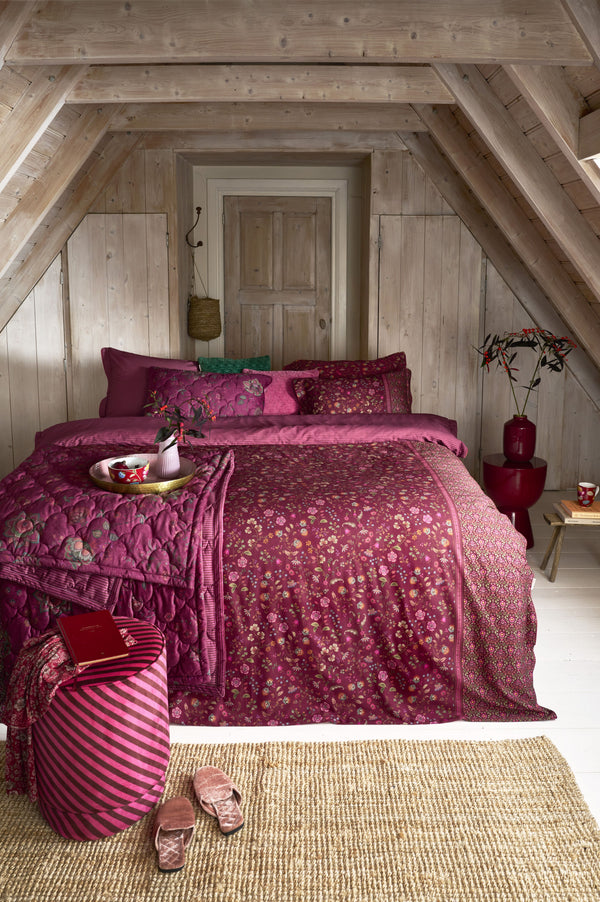 Pip Studio Dekbedovertrek Flora Bangalore Dark Pink - Brushed Twill katoen