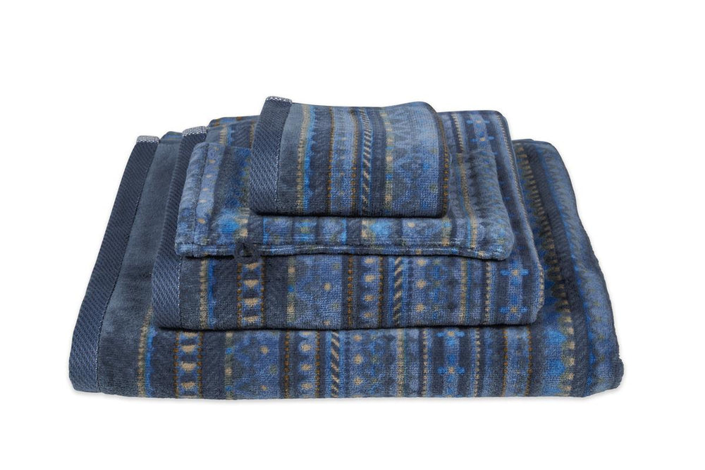Badtextiel Pip Studio Geometric Garden Dark Blue stapel