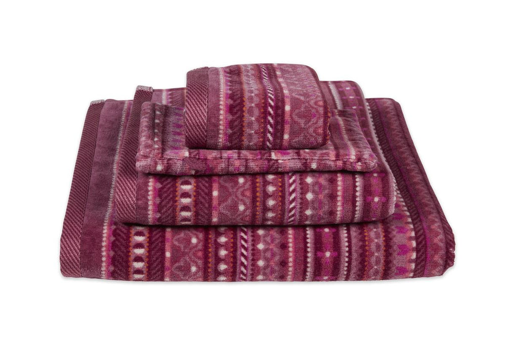 Topshot Badtextiel Pip Studio Geometric Print Dark Pink