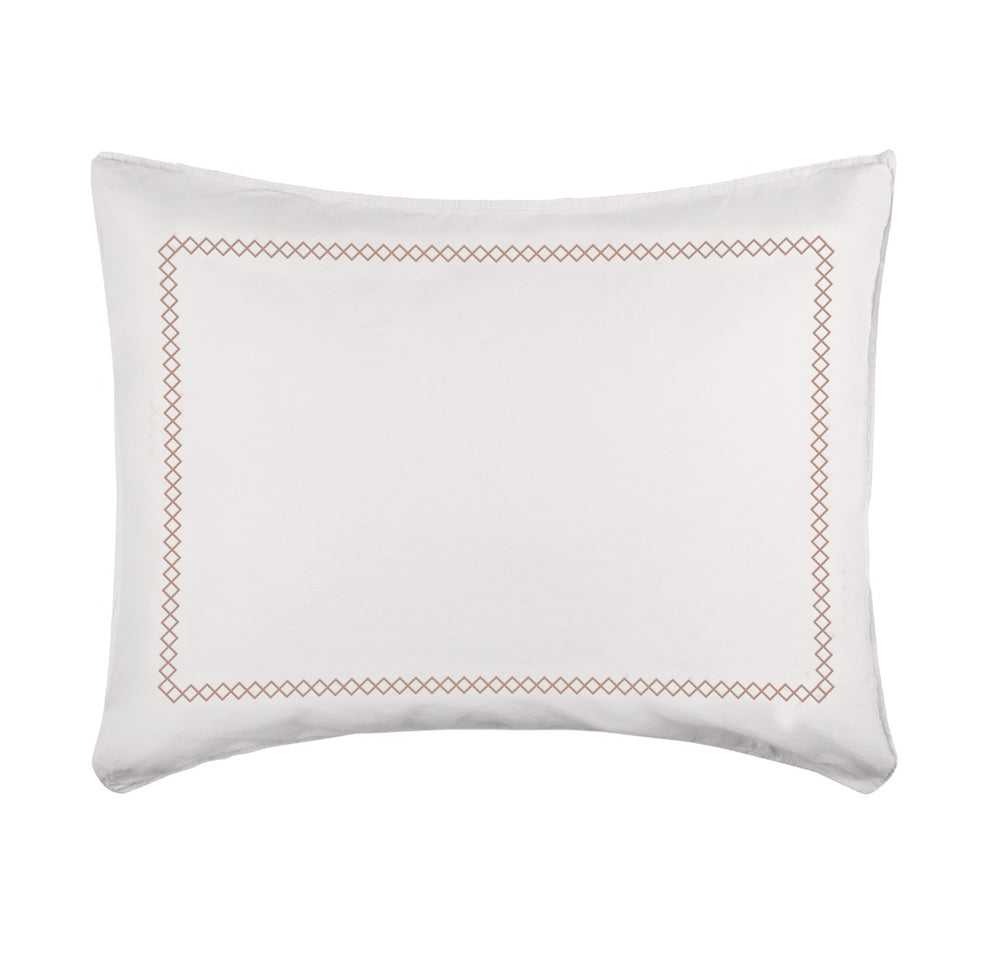 Kussensloop Livello Zigzag White/ Stone