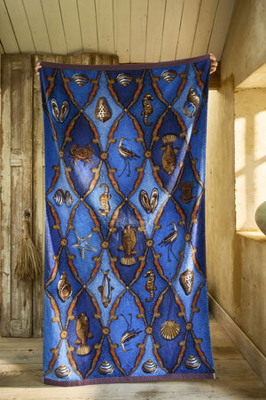 Pip Studio Strandlaken Little Sea Blue - luxe velours katoen
