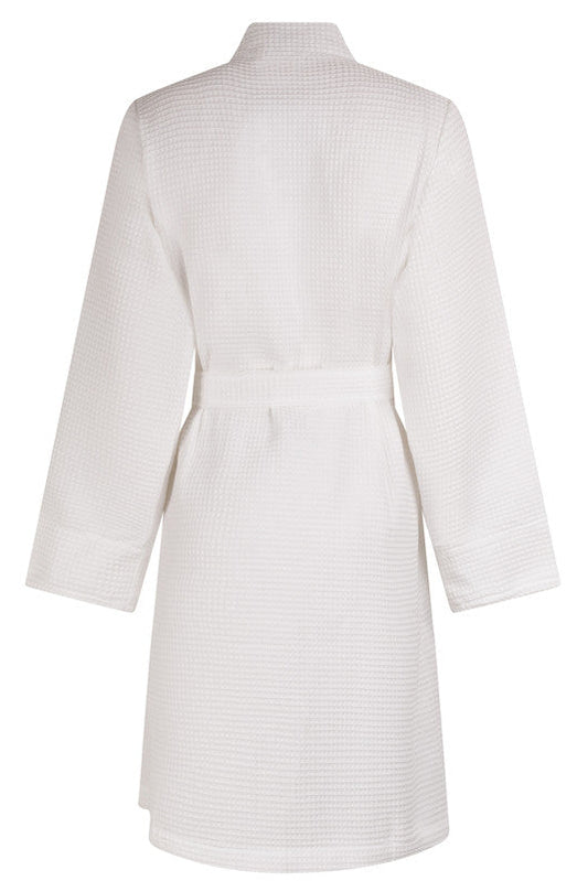 Wafel badjas kort Livello  Nature White achterzijde