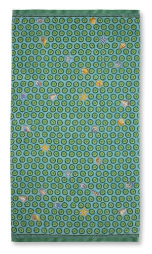 Pip Studio Strandlaken Sea Dots Green - luxe katoenen velours