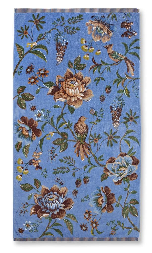 Pip Studio Strandlaken Secret Garden Blue - Luxe velours katoen