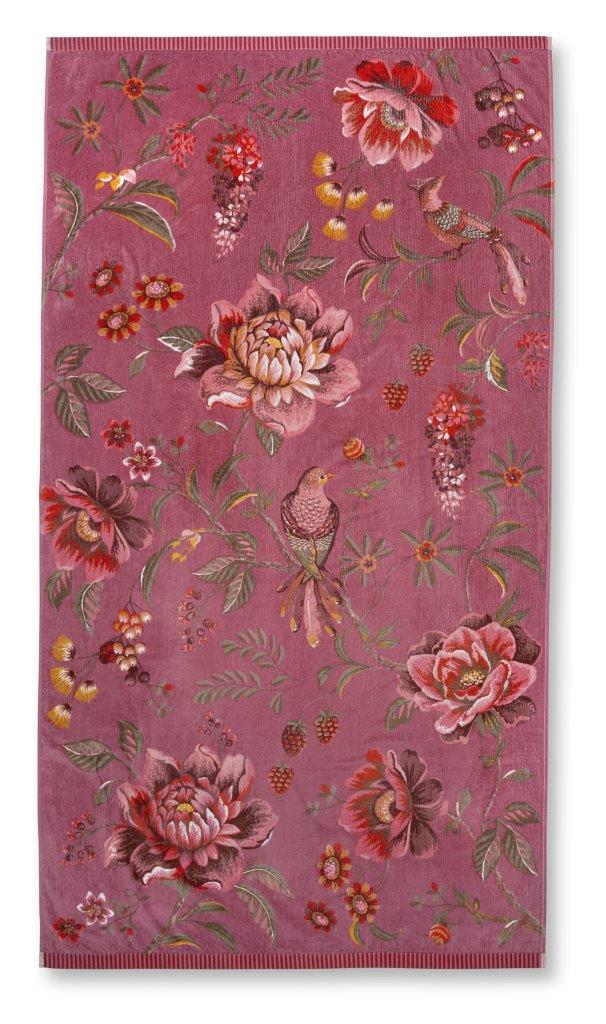 Pip Studio Strandlaken Secret Garden Pink - luxe velours katoen