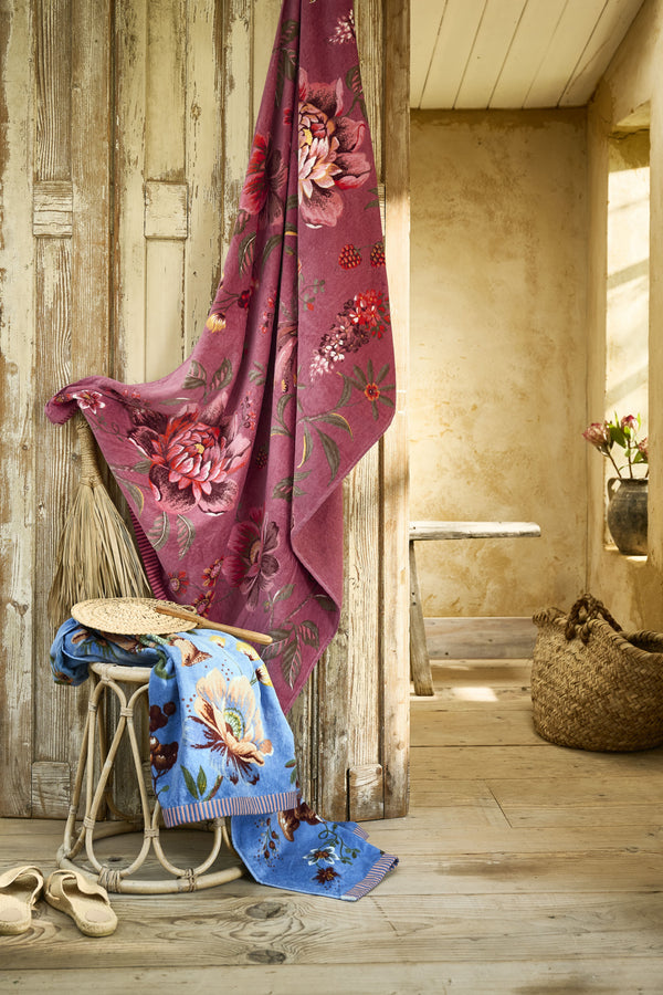 Pip Studio Strandlaken Secret Garden Pink - luxe velours katoen