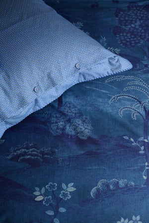 Pip Studio Dekbedovertrek Sundara Wood Dark Blue - perkal