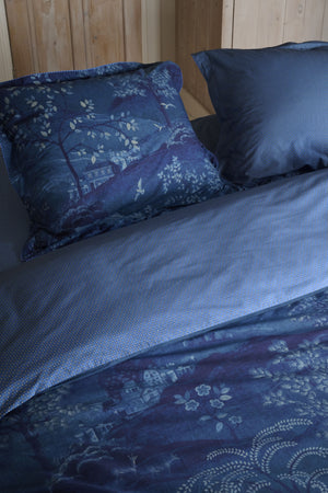 Pip Studio Dekbedovertrek Sundara Wood Dark Blue - perkal
