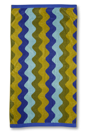 Kaat Amsterdam Strandlaken Waves Blue Green 100x180