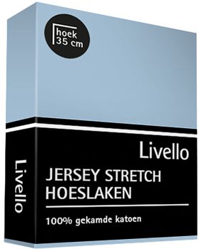 Hoeslaken Livello Jersey Stretch Sky