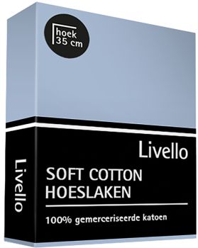 Hoeslaken Soft Cotton Livello Glad katoen Blauw Verpakking