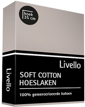 Hoeslaken Soft Cotton Livello Glad katoen Stone Verpakking