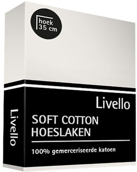 Hoeslaken Soft Cotton Livello Glad katoen Off white Verpakking