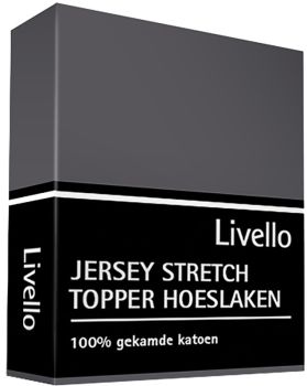 Topper Hoeslaken Livello Jersey Stretch Donker Grijs