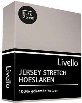 Hoeslaken Livello Jersey Stretch Stone